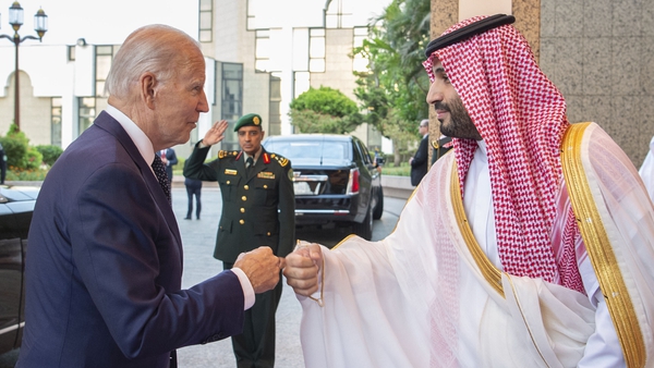 US President Joe Biden shocked human rights defenders by greeting Mohammed bin Salman with a fist bump (Photo Credit: Royal Court of Saudi Arabia)