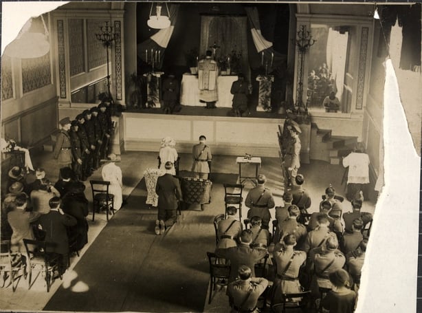Dalton's wedding in what appears to be the hotel ballroom