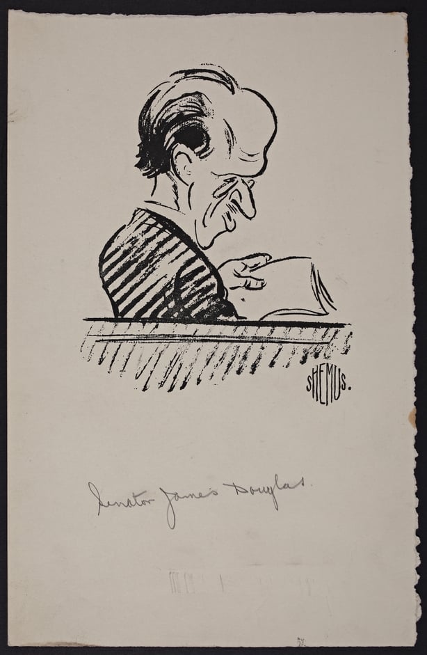 Cartoon of Senator James Douglas by Ernest Forbes (Shemus). National Gallery of Ireland