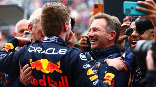 Red Bull celebrate Verstappen's victory in the Hungarian Grand Prix