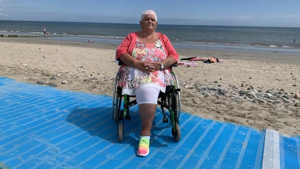 Annette Healy, from Wexford, has been enjoying access to the beach for the first time in almost two decades