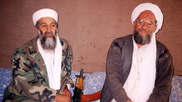 Ayman al-Zawahiri (R) pictured with Osama bin Laden