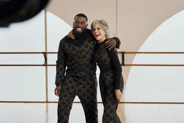 JaQuel Knight and Jane Fonda in the H&M Move campaign video (H&M/PA)