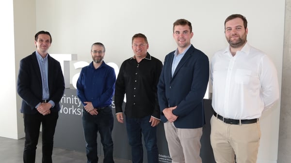 Gavan Drohan, Head of Entrepreneurship at Trinity College Dublin, Scott Pickard, Business Infusions President & CEO, Don Brooks, Business Infusions COO, Pierce Dargan, Equine MediRecord CEO, Finlay Dargan, Equine MediRecord COO