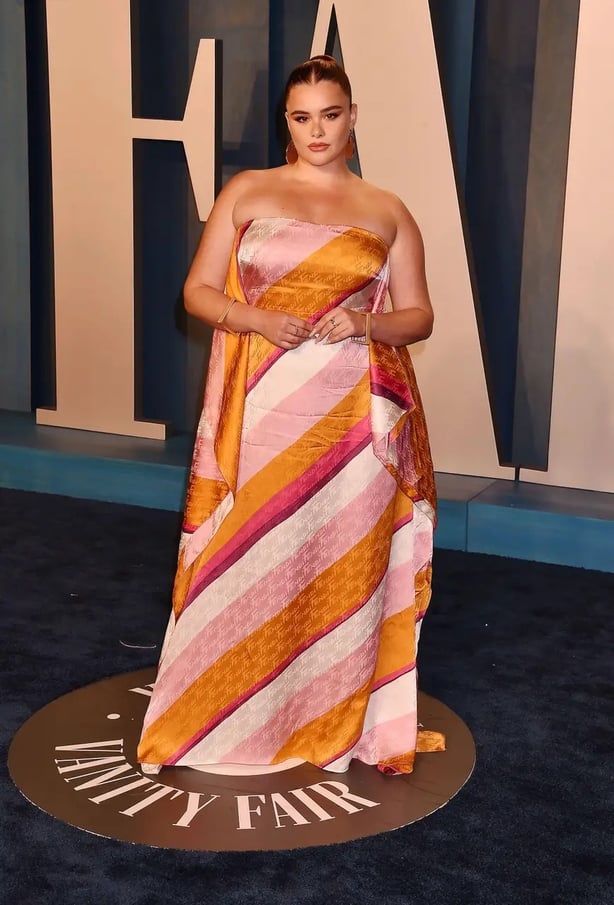 Barbie Ferreira wearing Fendi at the Vanity Fair Oscar Party 2022 (Alamy/PA)