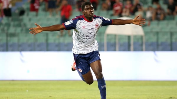 Serge Atakayi celebrates his winning goal