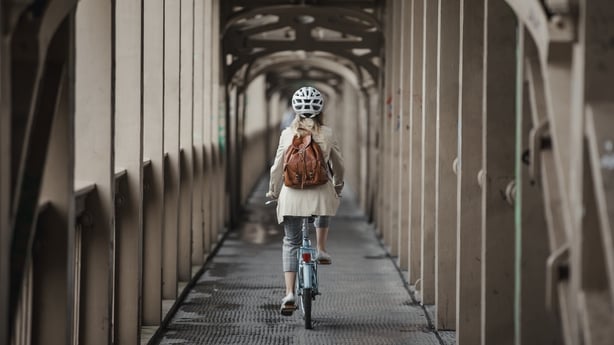 woman cycling on a bike