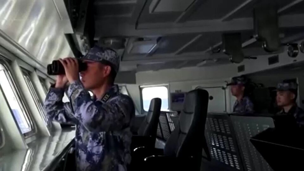 China's Eastern Command conducting a military drill at sea today