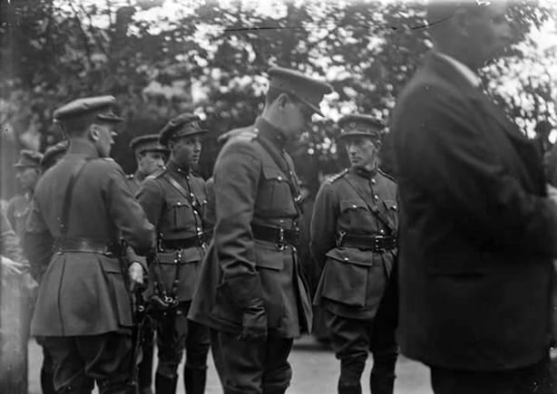 Michael Collins and Richard Mulcahy at Glasnevin Cemetery at the funeral of Arthur Griffith Photo: National Library of Ireland, 16 August 1922