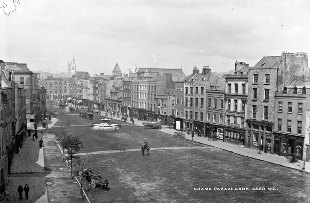 Grand Parade in Cork where thousands gathered for the unemployment demonstration Photo: National Library of Ireland, 1890s