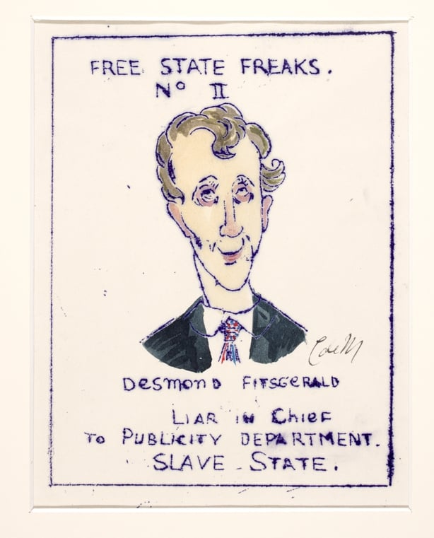 A cartoon mocking the pro-Treaty publicity department, calling Fitzgerald the "liar in chief"