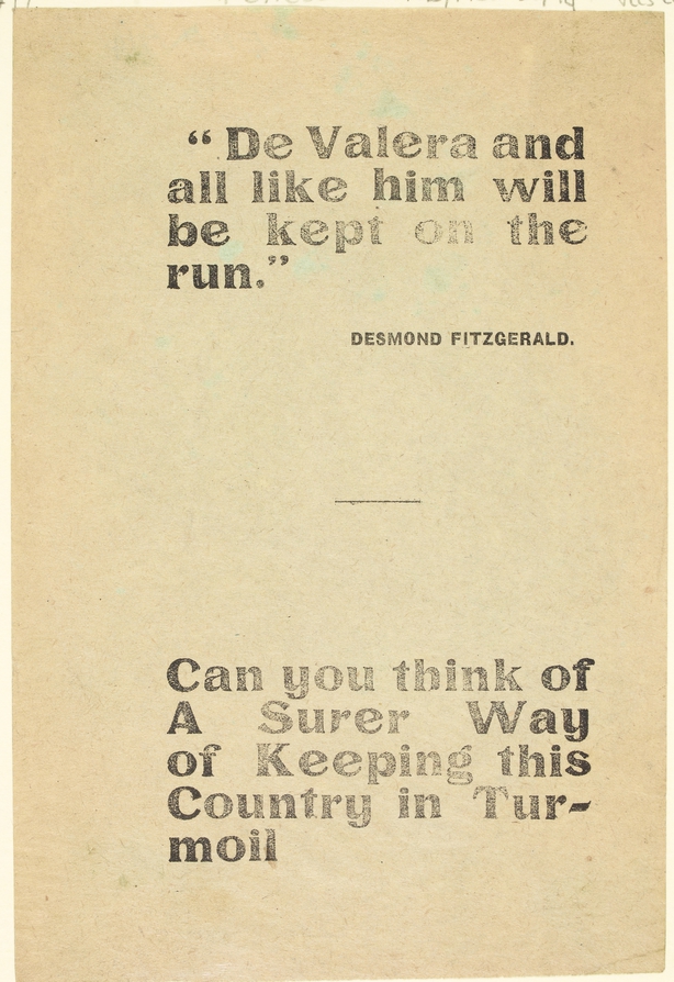 A 1922 handbill against Desmond Fitzgerald