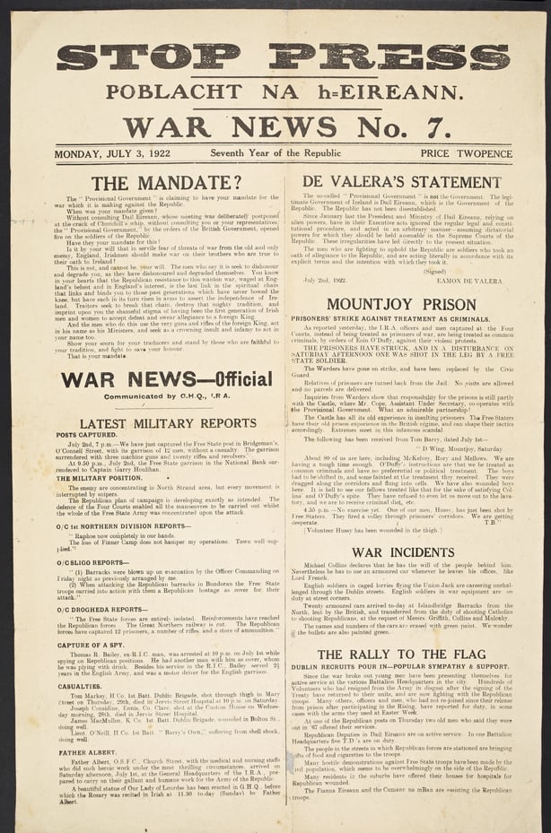 Phoblacht na hEireann war news cover