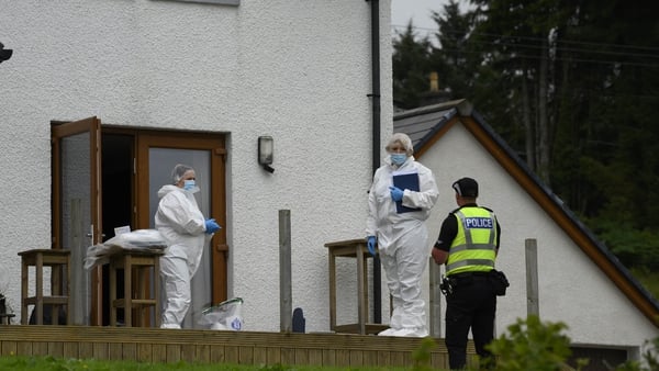 Forensics officers at the scene of an incident at a property in the Teangue area on the Isle of Skye in Scotland