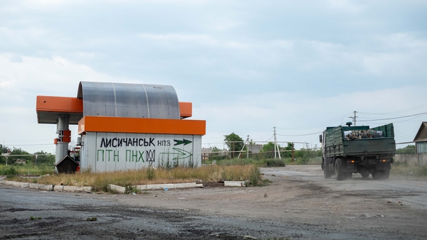 Abandoned petrol station in Siversk in east Ukraine (Pics: Bryce Wilson)