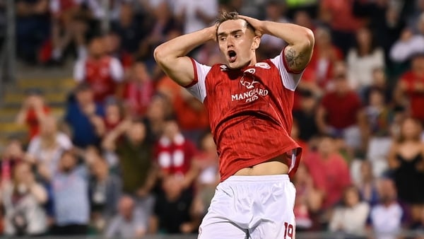 Anto Breslin reacts to a missed goal opportunity during St Patrick's Athletic's defeat to CSKA Sofia