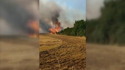 Up to 30 acres of land in Ferns, Co Wexford was engulfed in flames (Pic: Rob Moulds)