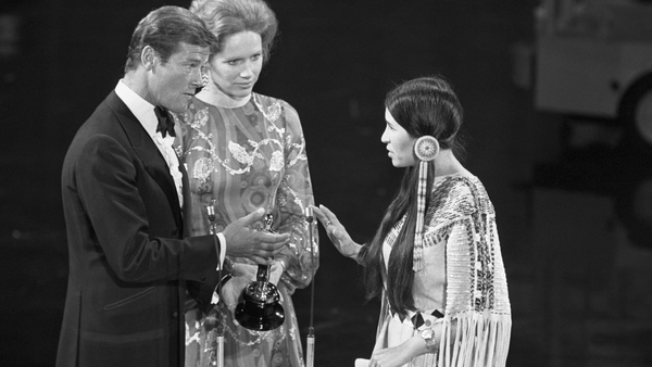 Sacheen Littlefeather declining Marlon Brando's Oscar at the 1973 Academy Awards