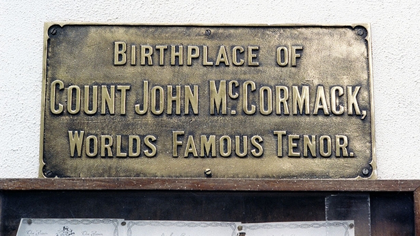 A plaque marking the birthplace of Irish tenor singer Count John McCormack, in The Bawn, Athlone town, County Westmeath