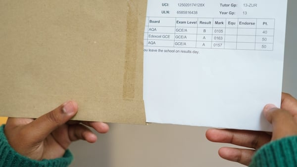 A set of A-level results at Oasis Academy Hadley, London