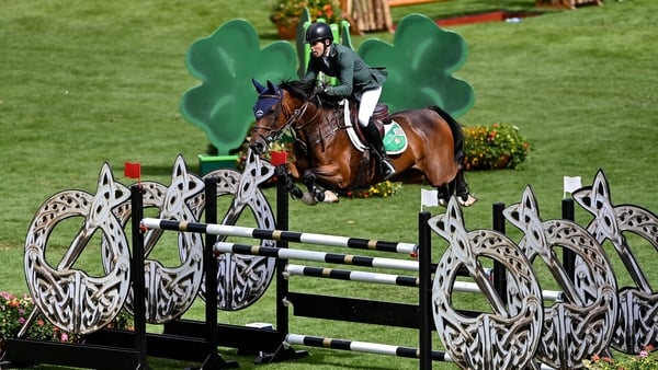 Conor Swail in action at the Dublin Horse Show in 2022