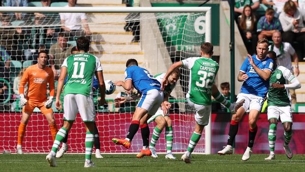 Josh Campbell of Hibernian scores his team second goal