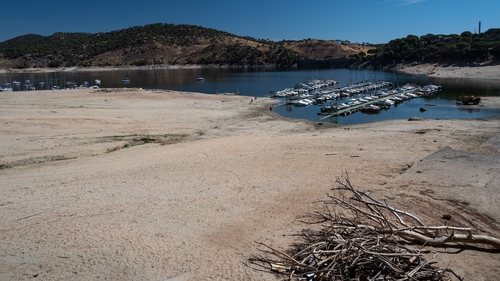 The San Juan Reservoir's water levels have decreased by 40% in Madrid, Spain.