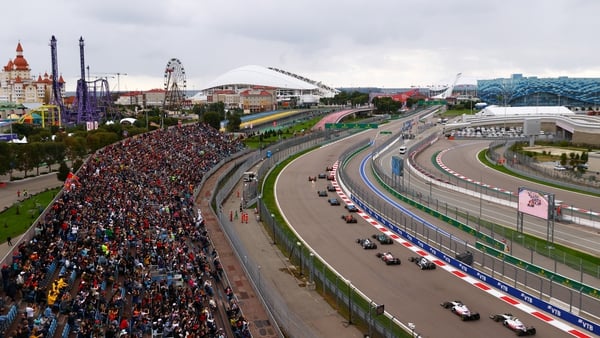 A rear view of the start of the 2021 Russian Grand Prix