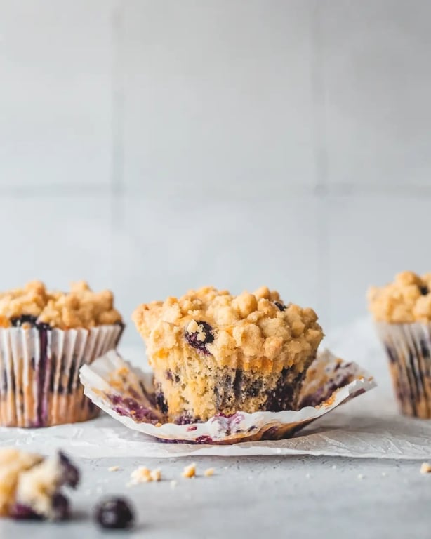 Bakery-style blueberry muffins from Small Batch Bakes (Edd Kimber/PA)