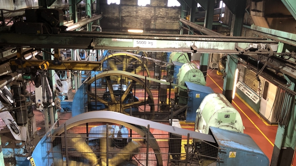 The interior of Bord na Móna's briquette factory at Derrinlough, Co Offaly which closed recently. Photo: Emily O'Brien