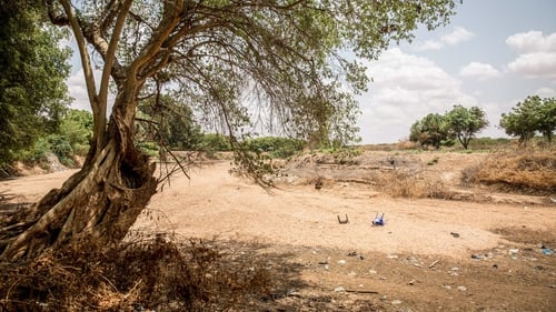 The dried up Jubba river in Dollow, Somalia, on the border with Ethiopia