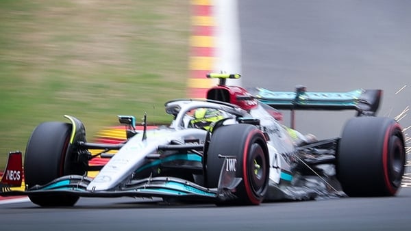 Lewis Hamilton will start fourth in Sunday's Belgian Grand Prix