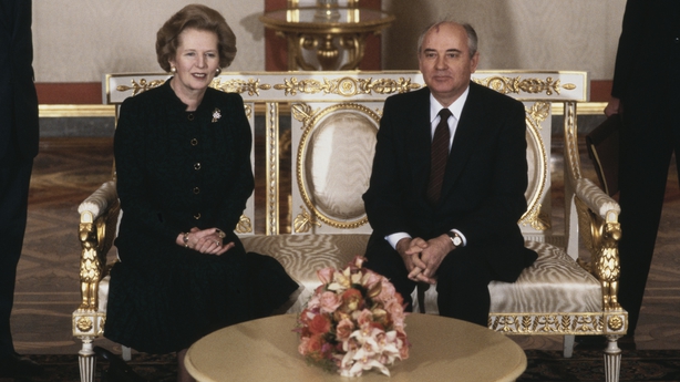 Mikhail Gorbachev with Margaret Thatcher