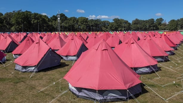 Tents ready at the Electric Picnic Press Day, Tuesday 29 August 2022. Picture: Alf Harvey.