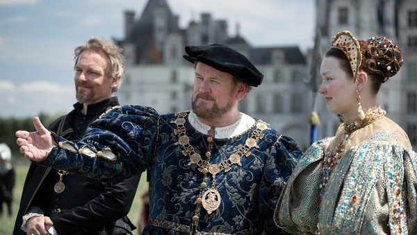 Colm Meaney (centre) as King Francois and Liv Hill as the young Catherine de Medici in The Serpent Queen