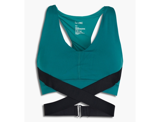 Le Ore Corso two-tone crossover stretch sports bra