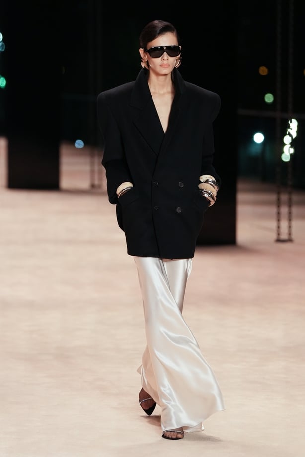 Models walking the runway at Saint Laurent Womenswear Fall/Winter 2022-2023