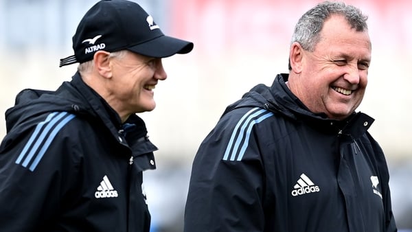 Joe Schmidt (left) could step up to head coach if Ian Foster (right) departs