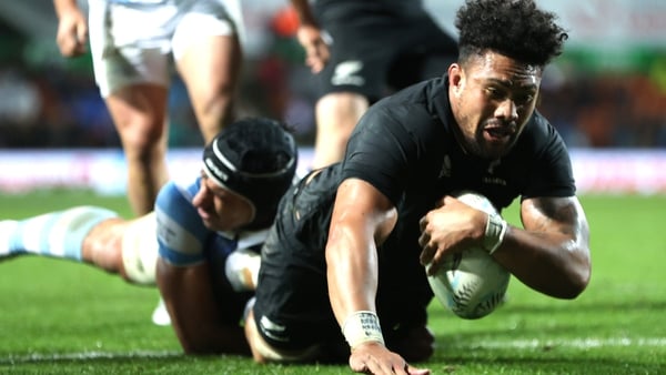 Ardie Savea scored the fifth of New Zealand's seven tries in the rout of Argentina