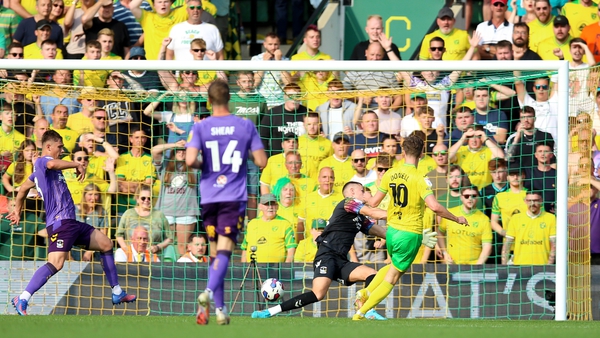 Norwich City's Kieran Dowell scores their side's third goal