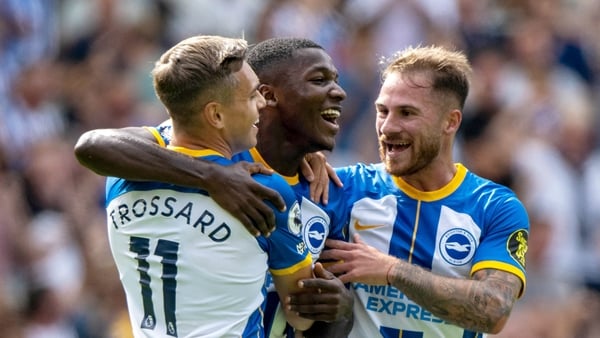 Caicedo (C) follows the likes of Leandro Trossard and Alexis MacAllister out of the Amex