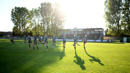 The Irish team training in Stadium ŠK Tomášov in Slovakia today