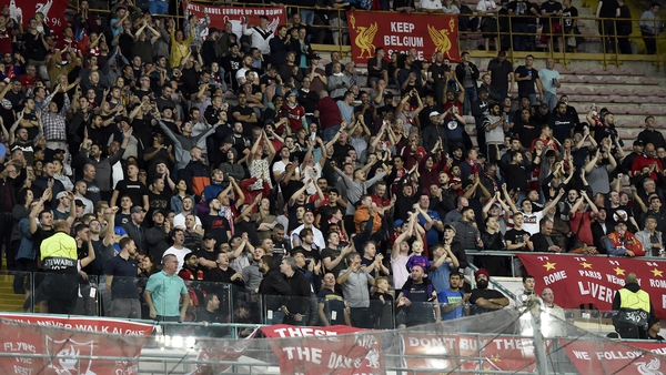 Liverpool supporters at the Stadio San Paolo in Naples in 2018