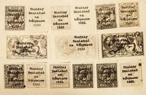 Shot from W.D. Hogan of various stamps Photo: National Library of Ireland, HOG226
