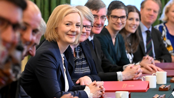 Liz Truss with members of her new Cabinet meet in Downing Street