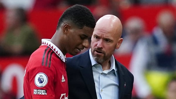 The return to form of Marcus Rashford (L) had been a boost to Manchester United manager Erik ten Hag