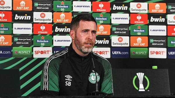 Stephen Bradley speaking at the pre-match press conference at Tallaght Stadium