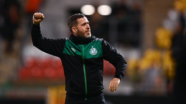 Shamrock Rovers manager Stephen Bradley salutes the crowd at Tallaght Stadium