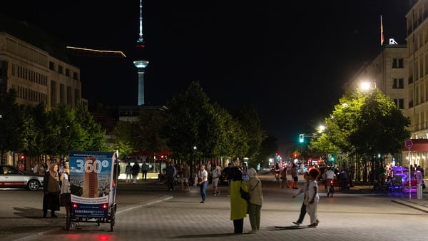 Part of Germany's efforts to save energy include reduced street lights