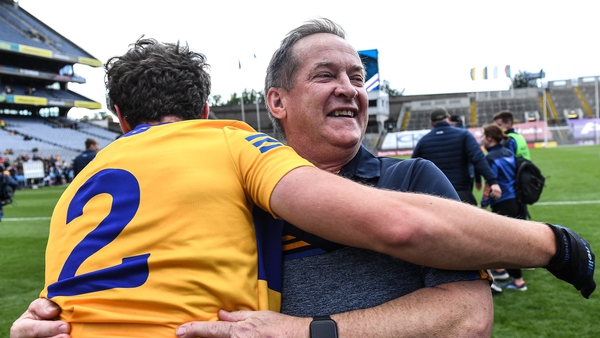 Colm Collins celebrating his side's win over Roscommon